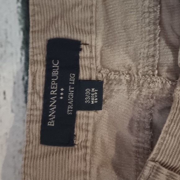 Banana Republic Men's Tan Corduroy Straight Leg Pants Actual 33x28 - Picture 3 of 7